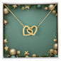 Christmas Background 044 - 18K Yellow Gold Finish Interlocking Hearts Necklace