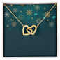 Christmas Background 016 - 18K Yellow Gold Finish Interlocking Hearts Necklace