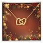 Christmas Background 020 - 18K Yellow Gold Finish Interlocking Hearts Necklace