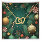 Christmas Background 129 - 18K Yellow Gold Finish Interlocking Hearts Necklace