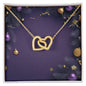 Christmas Background 065 - 18K Yellow Gold Finish Interlocking Hearts Necklace