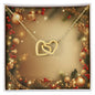 Christmas Background 030 - 18K Yellow Gold Finish Interlocking Hearts Necklace
