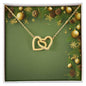Christmas Background 061 - 18K Yellow Gold Finish Interlocking Hearts Necklace