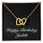 Happy Birthday Judith v2 - 18K Yellow Gold Finish Interlocking Hearts Necklace