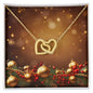 Christmas Background 057 - 18K Yellow Gold Finish Interlocking Hearts Necklace