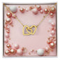 Christmas Background 060 - 18K Yellow Gold Finish Interlocking Hearts Necklace
