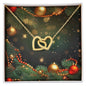 Christmas Background 119 - 18K Yellow Gold Finish Interlocking Hearts Necklace