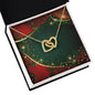 Christmas Background 071 - 18K Yellow Gold Finish Interlocking Hearts Necklace