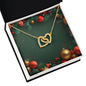 Christmas Background 115 - 18K Yellow Gold Finish Interlocking Hearts Necklace