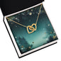 Christmas Background 111 - 18K Yellow Gold Finish Interlocking Hearts Necklace