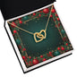Christmas Background 070 - 18K Yellow Gold Finish Interlocking Hearts Necklace