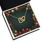 Christmas Background 066 - 18K Yellow Gold Finish Interlocking Hearts Necklace