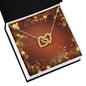 Christmas Background 020 - 18K Yellow Gold Finish Interlocking Hearts Necklace
