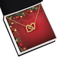 Christmas Background 046 - 18K Yellow Gold Finish Interlocking Hearts Necklace