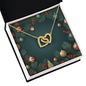 Christmas Background 128 - 18K Yellow Gold Finish Interlocking Hearts Necklace