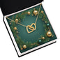 Christmas Background 035 - 18K Yellow Gold Finish Interlocking Hearts Necklace