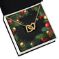Christmas Background 125 - 18K Yellow Gold Finish Interlocking Hearts Necklace