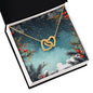 Christmas Background 124 - 18K Yellow Gold Finish Interlocking Hearts Necklace
