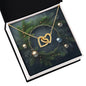 Christmas Background 108 - 18K Yellow Gold Finish Interlocking Hearts Necklace