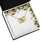 Christmas Background 012 - 18K Yellow Gold Finish Interlocking Hearts Necklace
