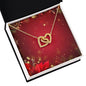 Christmas Background 099 - 18K Yellow Gold Finish Interlocking Hearts Necklace