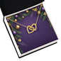 Christmas Background 024 - 18K Yellow Gold Finish Interlocking Hearts Necklace