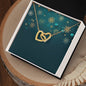 Christmas Background 016 - 18K Yellow Gold Finish Interlocking Hearts Necklace