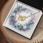 Christmas Background 094 - 18K Yellow Gold Finish Interlocking Hearts Necklace
