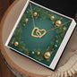 Christmas Background 035 - 18K Yellow Gold Finish Interlocking Hearts Necklace