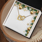 Christmas Background 012 - 18K Yellow Gold Finish Interlocking Hearts Necklace