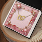Christmas Background 002 - 18K Yellow Gold Finish Interlocking Hearts Necklace