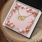 Christmas Background 060 - 18K Yellow Gold Finish Interlocking Hearts Necklace