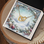 Christmas Background 086 - 18K Yellow Gold Finish Interlocking Hearts Necklace