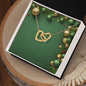 Christmas Background 027 - 18K Yellow Gold Finish Interlocking Hearts Necklace