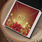 Christmas Background 097 - 18K Yellow Gold Finish Interlocking Hearts Necklace
