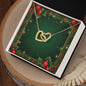 Christmas Background 067 - 18K Yellow Gold Finish Interlocking Hearts Necklace