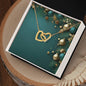Christmas Background 003 - 18K Yellow Gold Finish Interlocking Hearts Necklace