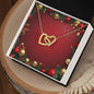 Christmas Background 033 - 18K Yellow Gold Finish Interlocking Hearts Necklace