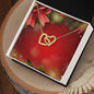 Christmas Background 095 - 18K Yellow Gold Finish Interlocking Hearts Necklace