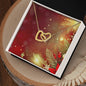 Christmas Background 098 - 18K Yellow Gold Finish Interlocking Hearts Necklace