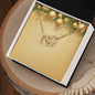 Christmas Background 050 - 18K Yellow Gold Finish Interlocking Hearts Necklace