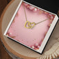 Christmas Background 005 - 18K Yellow Gold Finish Interlocking Hearts Necklace