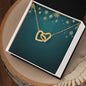 Christmas Background 017 - 18K Yellow Gold Finish Interlocking Hearts Necklace