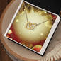 Christmas Background 100 - 18K Yellow Gold Finish Interlocking Hearts Necklace