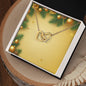 Christmas Background 009 - 18K Yellow Gold Finish Interlocking Hearts Necklace