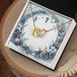 Christmas Background 090 - 18K Yellow Gold Finish Interlocking Hearts Necklace