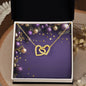 Christmas Background 054 - 18K Yellow Gold Finish Interlocking Hearts Necklace