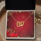Christmas Background 099 - 18K Yellow Gold Finish Interlocking Hearts Necklace