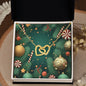 Christmas Background 129 - 18K Yellow Gold Finish Interlocking Hearts Necklace