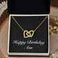 Happy Birthday Ann v2 - 18K Yellow Gold Finish Interlocking Hearts Necklace